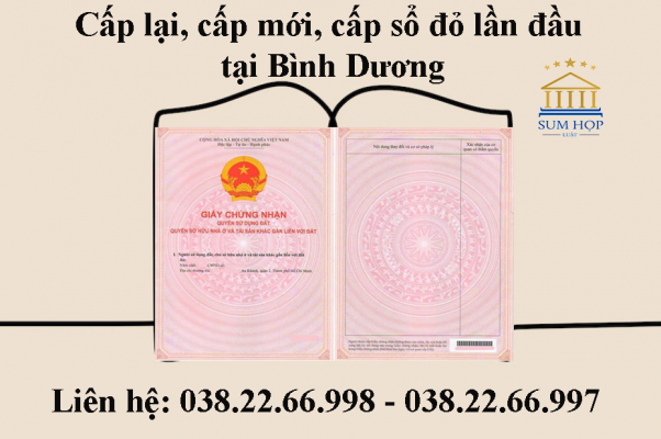 Cấp lại, cấp mới, cấp sổ đỏ lần đầu tại Bình Dương